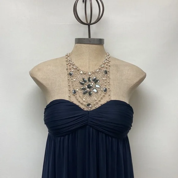 Adrianna Papell empire waist top jewels long gown - Picture 5 of 12